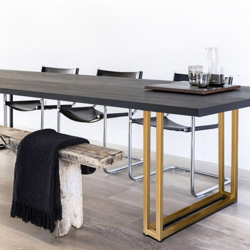 Rectangle Double Pedestal Luxury Dining Table Fixed Table of Pine Solid Wood Clearhalo ' dining_table' 'Dining Tables & Seating' 'Dining Tables' 'furn' 'furn_dining_table' 'Furniture' 'furniture_dining_table' 'Kitchen & Dining Furniture' 'kitchen&dining_furn' 'kitchen' 'kitchen_dining_table' 4556886