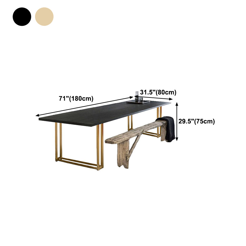 Rectangle Double Pedestal Luxury Dining Table Fixed Table of Pine Solid Wood Clearhalo ' dining_table' 'Dining Tables & Seating' 'Dining Tables' 'furn' 'furn_dining_table' 'Furniture' 'furniture_dining_table' 'Kitchen & Dining Furniture' 'kitchen&dining_furn' 'kitchen' 'kitchen_dining_table' 4556893