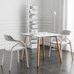 Industrial Style Dining Table MDF 4 Legs Dining Site Table for Dining Room White 31.5"L x 31.5"W x 27.6"H Without Chairs Clearhalo ' dining_table' 'Dining Tables & Seating' 'Dining Tables' 'furn' 'furn_dining_table' 'Furniture' 'furniture_dining_table' 'Kitchen & Dining Furniture' 'kitchen&dining_furn' 'kitchen' 'kitchen_dining_table' 4556902