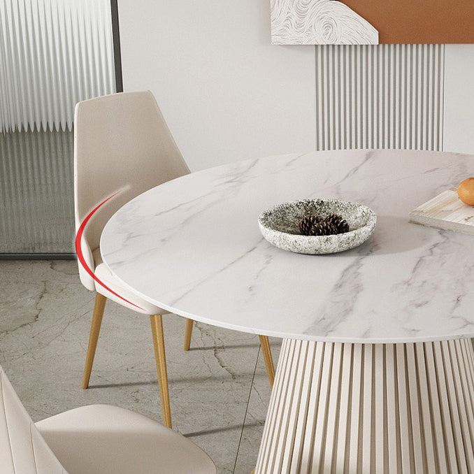 Round Sintered Stone Dining Table Traditional Luxury Dining Table for Home Clearhalo ' dining_table' 'Dining Tables & Seating' 'Dining Tables' 'furn' 'furn_dining_table' 'Furniture' 'furniture_dining_table' 'Kitchen & Dining Furniture' 'kitchen&dining_furn' 'kitchen' 'kitchen_dining_table' 4556937