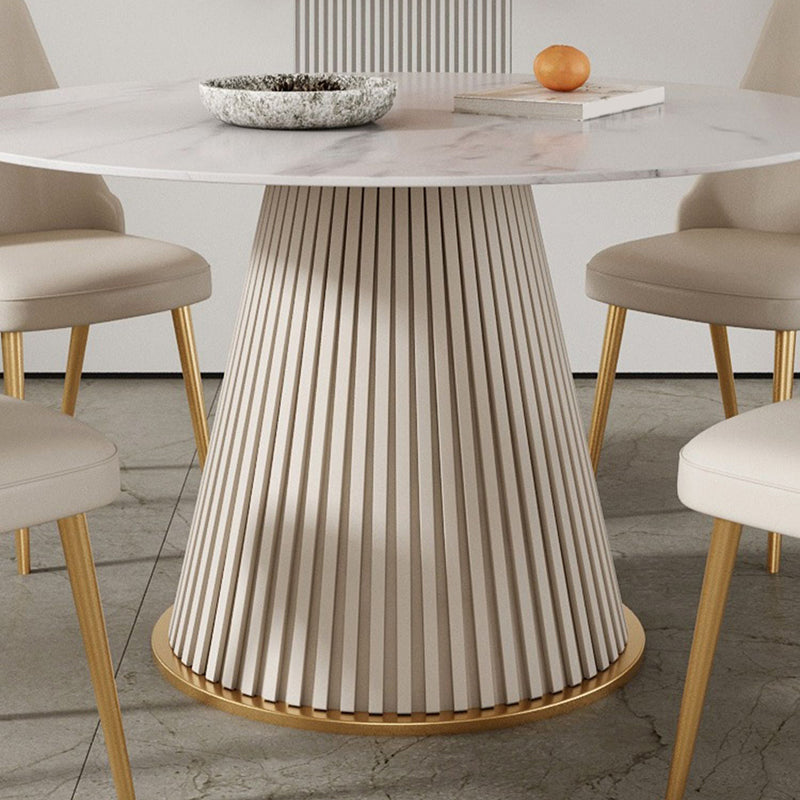 Round Sintered Stone Dining Table Traditional Luxury Dining Table for Home Clearhalo ' dining_table' 'Dining Tables & Seating' 'Dining Tables' 'furn' 'furn_dining_table' 'Furniture' 'furniture_dining_table' 'Kitchen & Dining Furniture' 'kitchen&dining_furn' 'kitchen' 'kitchen_dining_table' 4556938