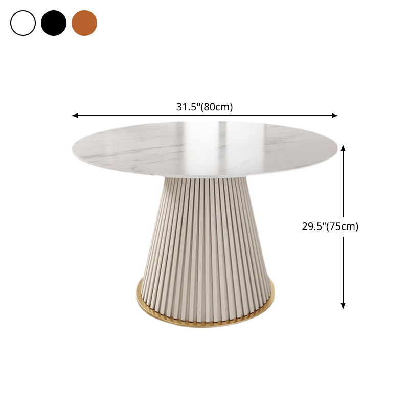 Round Sintered Stone Dining Table Traditional Luxury Dining Table for Home Clearhalo ' dining_table' 'Dining Tables & Seating' 'Dining Tables' 'furn' 'furn_dining_table' 'Furniture' 'furniture_dining_table' 'Kitchen & Dining Furniture' 'kitchen&dining_furn' 'kitchen' 'kitchen_dining_table' 4556942