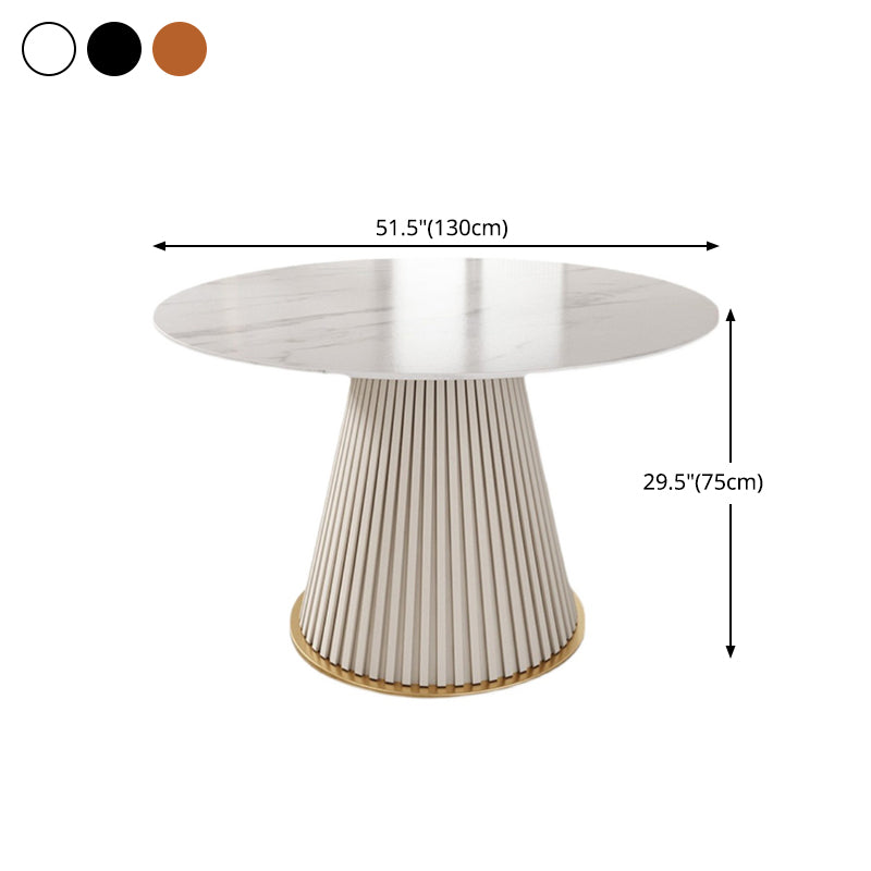 Round Sintered Stone Dining Table Traditional Luxury Dining Table for Home Clearhalo ' dining_table' 'Dining Tables & Seating' 'Dining Tables' 'furn' 'furn_dining_table' 'Furniture' 'furniture_dining_table' 'Kitchen & Dining Furniture' 'kitchen&dining_furn' 'kitchen' 'kitchen_dining_table' 4556945