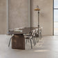 Oval Double Pedestal Modern Dining Table Fixed Table with Pinewood Brown 98.4"L x 39.4"W x 29.5"H Without Chairs Clearhalo ' dining_table' 'Dining Tables & Seating' 'Dining Tables' 'furn' 'furn_dining_table' 'Furniture' 'furniture_dining_table' 'Kitchen & Dining Furniture' 'kitchen&dining_furn' 'kitchen' 'kitchen_dining_table' 4556969