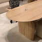 Oval Double Pedestal Modern Dining Table Fixed Table with Pinewood Clearhalo ' dining_table' 'Dining Tables & Seating' 'Dining Tables' 'furn' 'furn_dining_table' 'Furniture' 'furniture_dining_table' 'Kitchen & Dining Furniture' 'kitchen&dining_furn' 'kitchen' 'kitchen_dining_table' 4556971
