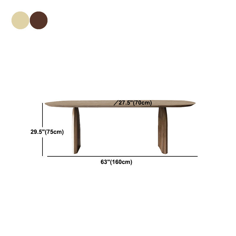 Oval Double Pedestal Modern Dining Table Fixed Table with Pinewood Clearhalo ' dining_table' 'Dining Tables & Seating' 'Dining Tables' 'furn' 'furn_dining_table' 'Furniture' 'furniture_dining_table' 'Kitchen & Dining Furniture' 'kitchen&dining_furn' 'kitchen' 'kitchen_dining_table' 4556982