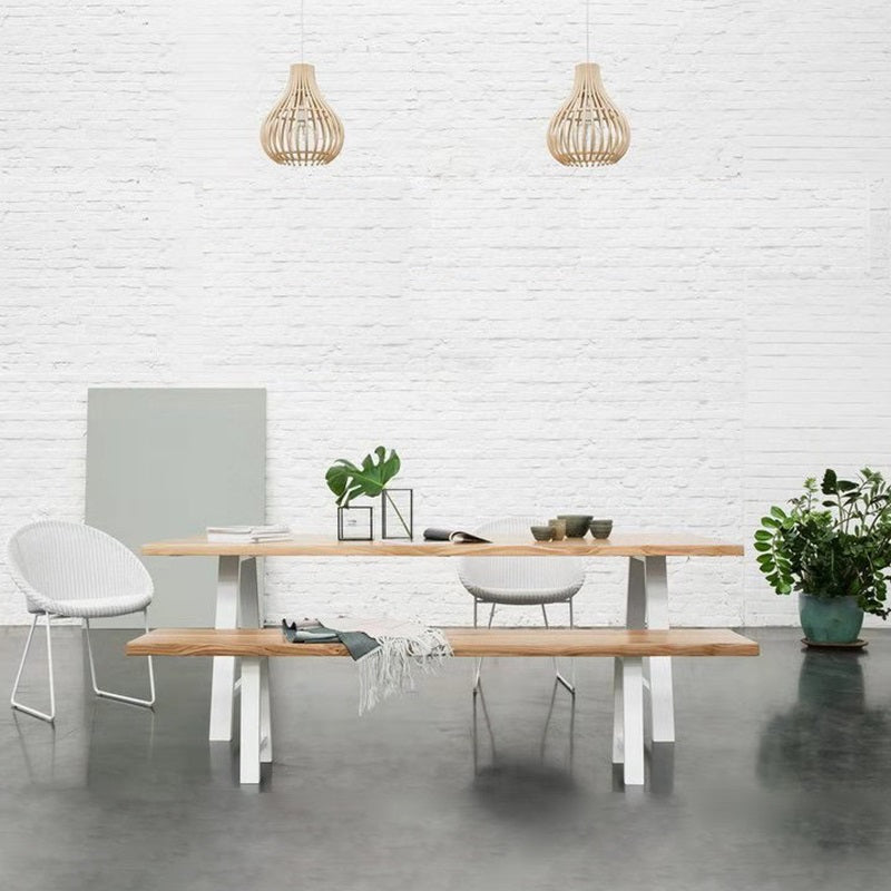 Rectangle Luxury Dining Table Double Pedestal Fixed Table with Solid Wood White 63"L x 27.6"W x 29.5"H Without Chairs Clearhalo ' dining_table' 'Dining Tables & Seating' 'Dining Tables' 'furn' 'furn_dining_table' 'Furniture' 'furniture_dining_table' 'Kitchen & Dining Furniture' 'kitchen&dining_furn' 'kitchen' 'kitchen_dining_table' 4556989