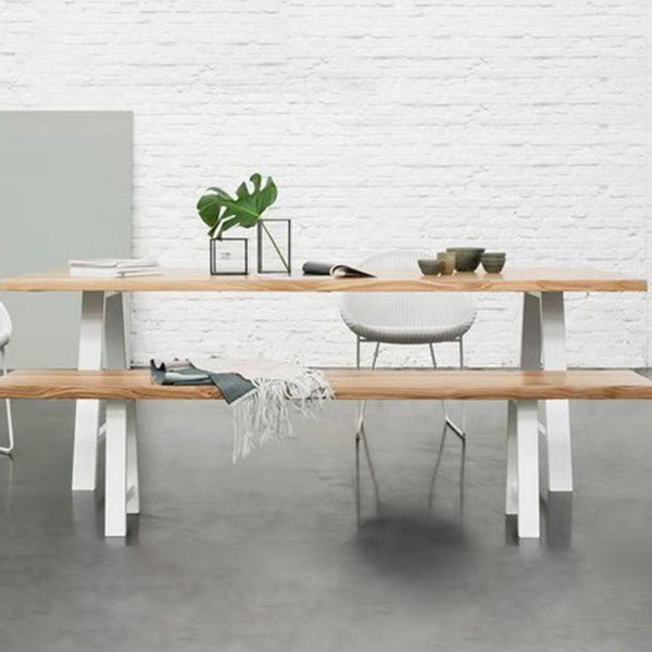 Rectangle Luxury Dining Table Double Pedestal Fixed Table with Solid Wood Clearhalo ' dining_table' 'Dining Tables & Seating' 'Dining Tables' 'furn' 'furn_dining_table' 'Furniture' 'furniture_dining_table' 'Kitchen & Dining Furniture' 'kitchen&dining_furn' 'kitchen' 'kitchen_dining_table' 4556992