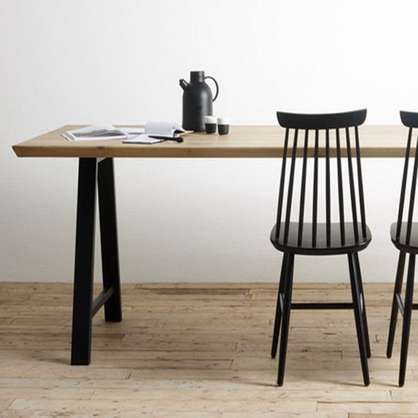 Rectangle Luxury Dining Table Double Pedestal Fixed Table with Solid Wood Clearhalo ' dining_table' 'Dining Tables & Seating' 'Dining Tables' 'furn' 'furn_dining_table' 'Furniture' 'furniture_dining_table' 'Kitchen & Dining Furniture' 'kitchen&dining_furn' 'kitchen' 'kitchen_dining_table' 4556993