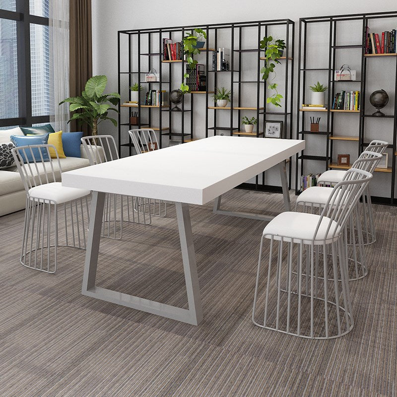 Traditional Luxury Dining Table Solid Wood Sled Base Dining Room Furniture White 63"L x 27.6"W x 29.5"H Without Chairs Clearhalo ' dining_table' 'Dining Tables & Seating' 'Dining Tables' 'furn' 'furn_dining_table' 'Furniture' 'furniture_dining_table' 'Kitchen & Dining Furniture' 'kitchen&dining_furn' 'kitchen' 'kitchen_dining_table' 4557001
