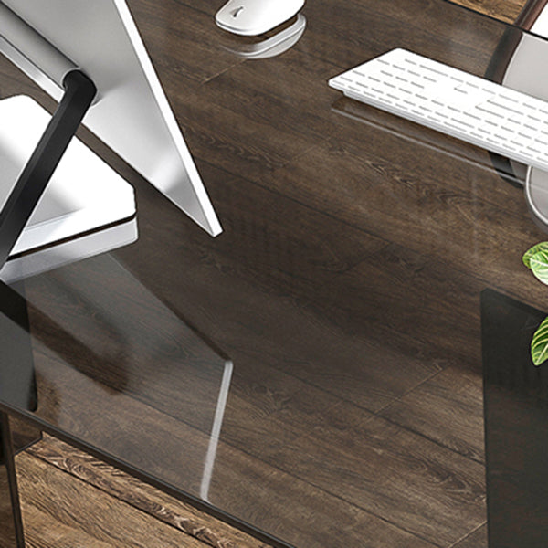 Acrylic Contemporary Rectangular Dining Table Clear Glass Table with Double Pedestal Base Clearhalo ' dining_table' 'Dining Tables & Seating' 'Dining Tables' 'furn' 'furn_dining_table' 'Furniture' 'furniture_dining_table' 'Kitchen & Dining Furniture' 'kitchen&dining_furn' 'kitchen' 'kitchen_dining_table' 4557039