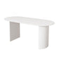 Sintered Stone Dining Table Simplicity Double Pedestal Table for Dining Room Oval White Clearhalo ' dining_table' 'Dining Tables & Seating' 'Dining Tables' 'furn' 'furn_dining_table' 'Furniture' 'furniture_dining_table' 'Kitchen & Dining Furniture' 'kitchen&dining_furn' 'kitchen' 'kitchen_dining_table' 4557056