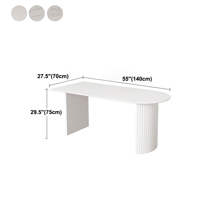 Sintered Stone Dining Table Simplicity Double Pedestal Table for Dining Room Clearhalo ' dining_table' 'Dining Tables & Seating' 'Dining Tables' 'furn' 'furn_dining_table' 'Furniture' 'furniture_dining_table' 'Kitchen & Dining Furniture' 'kitchen&dining_furn' 'kitchen' 'kitchen_dining_table' 4557063