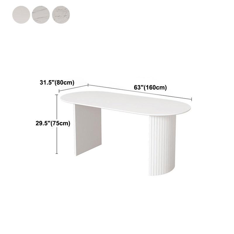Sintered Stone Dining Table Simplicity Double Pedestal Table for Dining Room Clearhalo ' dining_table' 'Dining Tables & Seating' 'Dining Tables' 'furn' 'furn_dining_table' 'Furniture' 'furniture_dining_table' 'Kitchen & Dining Furniture' 'kitchen&dining_furn' 'kitchen' 'kitchen_dining_table' 4557064