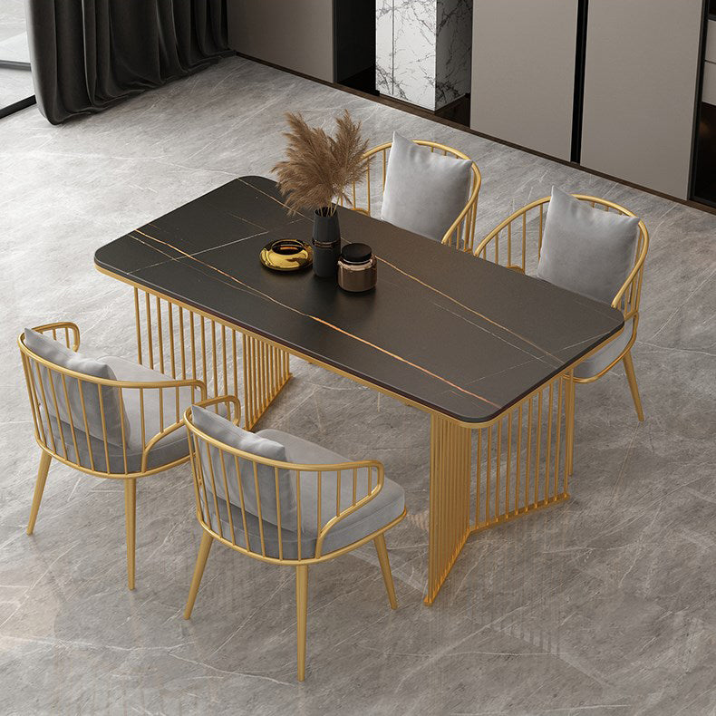 Sintered Stone Dining Table Traditional Luxury Gold Frame Table Clearhalo ' dining_table' 'Dining Tables & Seating' 'Dining Tables' 'furn' 'furn_dining_table' 'Furniture' 'furniture_dining_table' 'Kitchen & Dining Furniture' 'kitchen&dining_furn' 'kitchen' 'kitchen_dining_table' 4557078