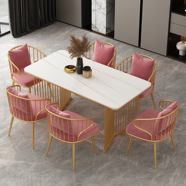Sintered Stone Dining Table Traditional Luxury Gold Frame Table Clearhalo ' dining_table' 'Dining Tables & Seating' 'Dining Tables' 'furn' 'furn_dining_table' 'Furniture' 'furniture_dining_table' 'Kitchen & Dining Furniture' 'kitchen&dining_furn' 'kitchen' 'kitchen_dining_table' 4557081