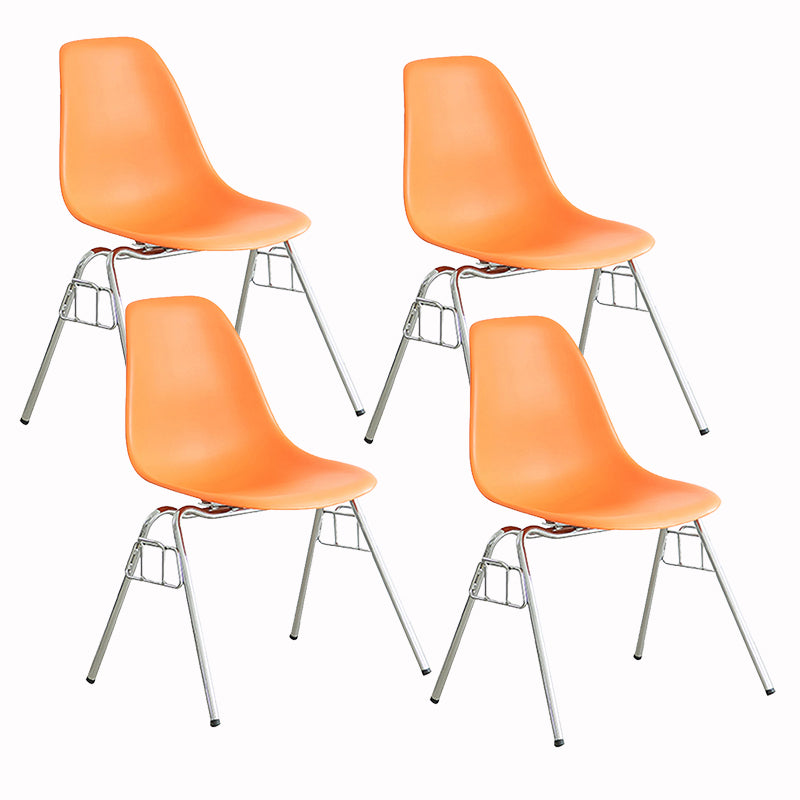 Metal Industrial Kitchen Dining Room Chair Solid Back Side Chair Orange Set of 4 Clearhalo ' kitchen&dining_furn' 'Dining Chairs' 'Dining Tables & Seating' 'dining_chair' 'Furniture' 'furniture_dining_chair' 'Kitchen & Dining Furniture' 'kitchen' 4557106