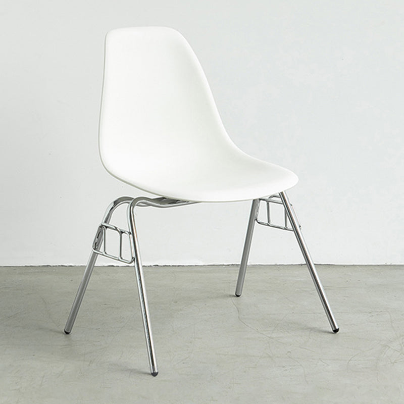 Metal Industrial Kitchen Dining Room Chair Solid Back Side Chair White 1 Piece Clearhalo ' kitchen&dining_furn' 'Dining Chairs' 'Dining Tables & Seating' 'dining_chair' 'Furniture' 'furniture_dining_chair' 'Kitchen & Dining Furniture' 'kitchen' 4557108