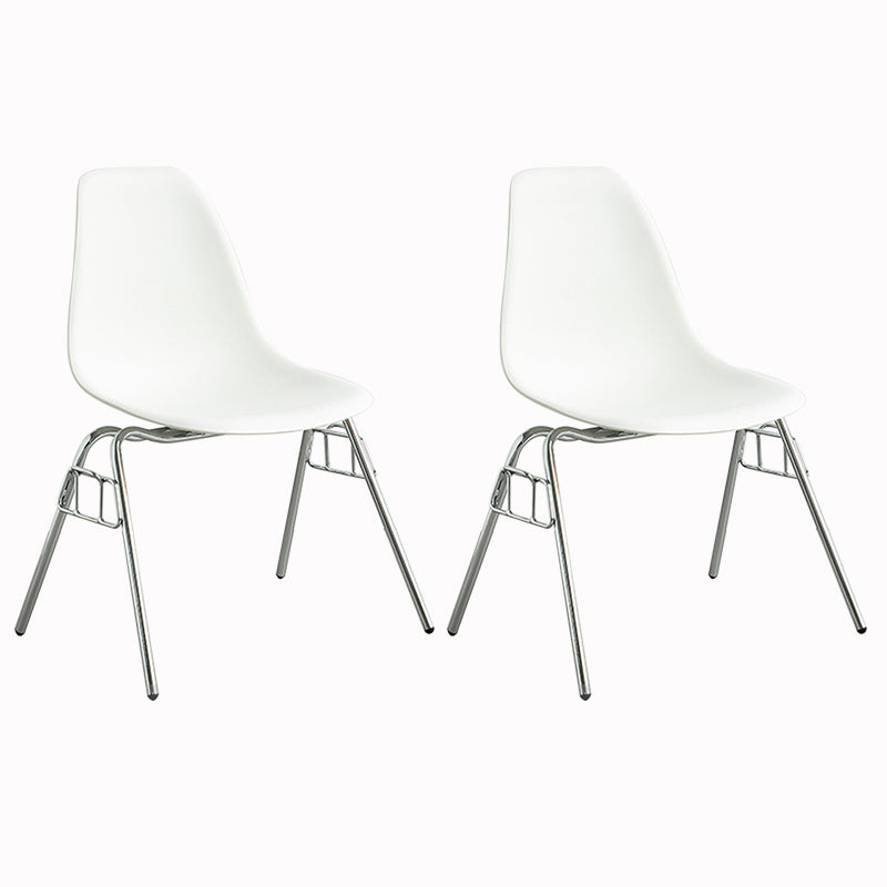 Metal Industrial Kitchen Dining Room Chair Solid Back Side Chair White Set of 2 Clearhalo ' kitchen&dining_furn' 'Dining Chairs' 'Dining Tables & Seating' 'dining_chair' 'Furniture' 'furniture_dining_chair' 'Kitchen & Dining Furniture' 'kitchen' 4557110