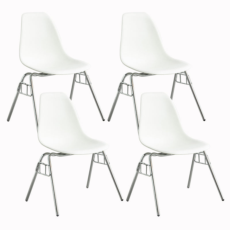 Metal Industrial Kitchen Dining Room Chair Solid Back Side Chair White Set of 4 Clearhalo ' kitchen&dining_furn' 'Dining Chairs' 'Dining Tables & Seating' 'dining_chair' 'Furniture' 'furniture_dining_chair' 'Kitchen & Dining Furniture' 'kitchen' 4557112