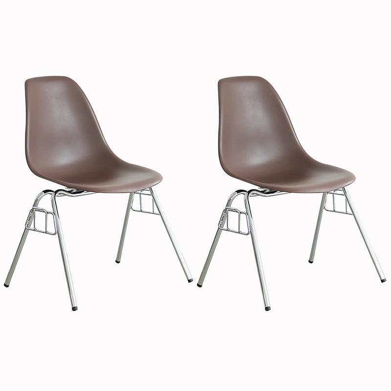 Metal Industrial Kitchen Dining Room Chair Solid Back Side Chair Coffee Set of 2 Clearhalo ' kitchen&dining_furn' 'Dining Chairs' 'Dining Tables & Seating' 'dining_chair' 'Furniture' 'furniture_dining_chair' 'Kitchen & Dining Furniture' 'kitchen' 4557117