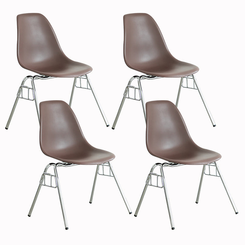 Metal Industrial Kitchen Dining Room Chair Solid Back Side Chair Coffee Set of 4 Clearhalo ' kitchen&dining_furn' 'Dining Chairs' 'Dining Tables & Seating' 'dining_chair' 'Furniture' 'furniture_dining_chair' 'Kitchen & Dining Furniture' 'kitchen' 4557118