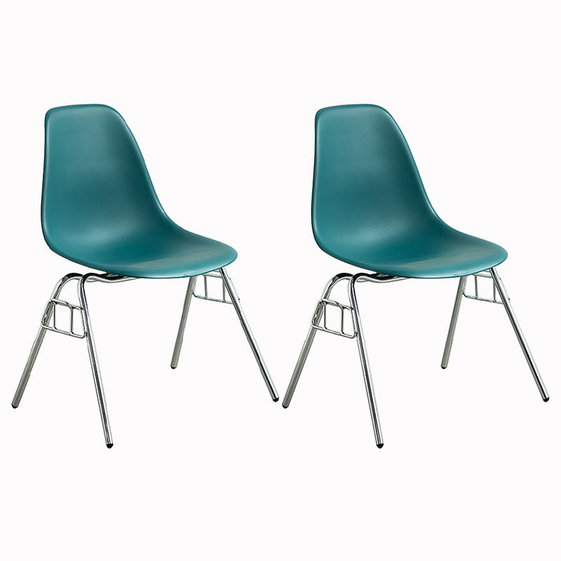 Metal Industrial Kitchen Dining Room Chair Solid Back Side Chair Blackish Green Set of 2 Clearhalo ' kitchen&dining_furn' 'Dining Chairs' 'Dining Tables & Seating' 'dining_chair' 'Furniture' 'furniture_dining_chair' 'Kitchen & Dining Furniture' 'kitchen' 4557123