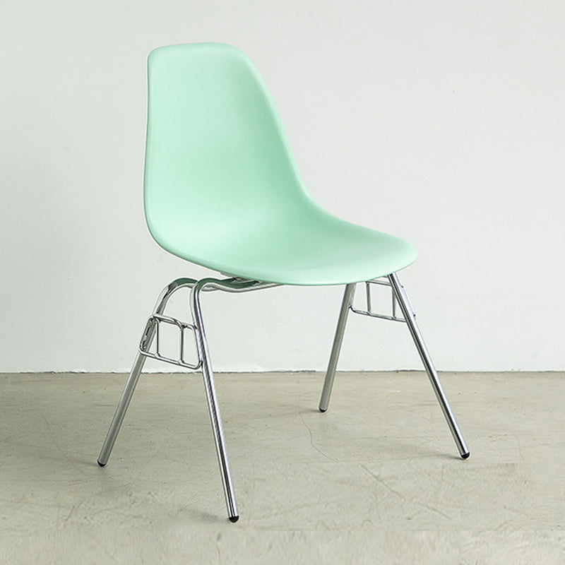 Metal Industrial Kitchen Dining Room Chair Solid Back Side Chair Light Green 1 Piece Clearhalo ' kitchen&dining_furn' 'Dining Chairs' 'Dining Tables & Seating' 'dining_chair' 'Furniture' 'furniture_dining_chair' 'Kitchen & Dining Furniture' 'kitchen' 4557138