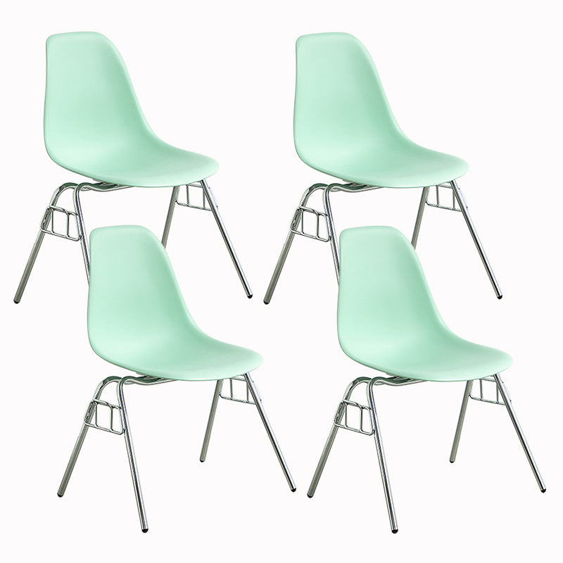 Metal Industrial Kitchen Dining Room Chair Solid Back Side Chair Light Green Set of 4 Clearhalo ' kitchen&dining_furn' 'Dining Chairs' 'Dining Tables & Seating' 'dining_chair' 'Furniture' 'furniture_dining_chair' 'Kitchen & Dining Furniture' 'kitchen' 4557140
