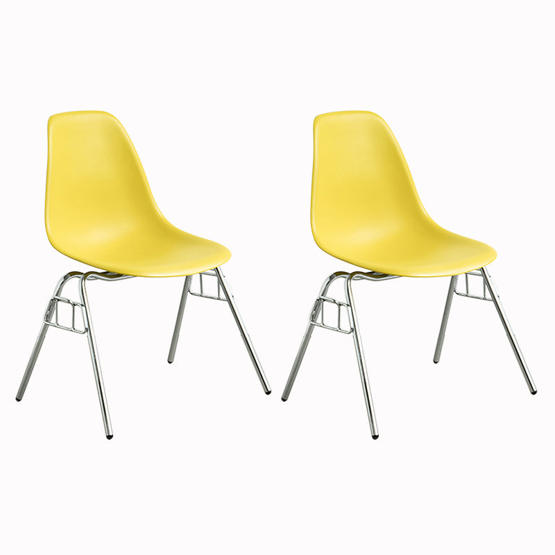 Metal Industrial Kitchen Dining Room Chair Solid Back Side Chair Lemon Yellow Set of 2 Clearhalo ' kitchen&dining_furn' 'Dining Chairs' 'Dining Tables & Seating' 'dining_chair' 'Furniture' 'furniture_dining_chair' 'Kitchen & Dining Furniture' 'kitchen' 4557142