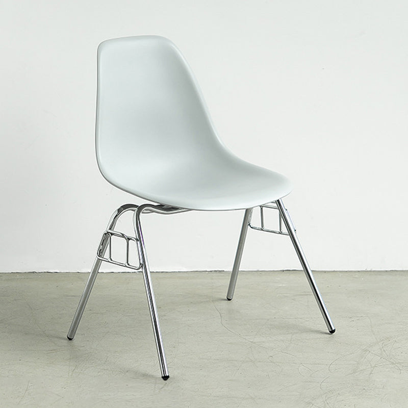 Metal Industrial Kitchen Dining Room Chair Solid Back Side Chair Light Gray 1 Piece Clearhalo ' kitchen&dining_furn' 'Dining Chairs' 'Dining Tables & Seating' 'dining_chair' 'Furniture' 'furniture_dining_chair' 'Kitchen & Dining Furniture' 'kitchen' 4557144