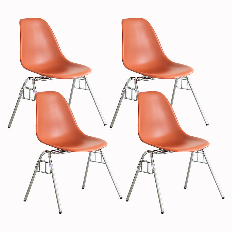 Metal Industrial Kitchen Dining Room Chair Solid Back Side Chair Red Set of 4 Clearhalo ' kitchen&dining_furn' 'Dining Chairs' 'Dining Tables & Seating' 'dining_chair' 'Furniture' 'furniture_dining_chair' 'Kitchen & Dining Furniture' 'kitchen' 4557149