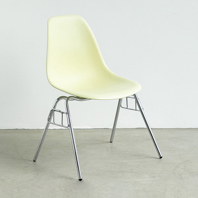 Metal Industrial Kitchen Dining Room Chair Solid Back Side Chair Yellow 1 Piece Clearhalo ' kitchen&dining_furn' 'Dining Chairs' 'Dining Tables & Seating' 'dining_chair' 'Furniture' 'furniture_dining_chair' 'Kitchen & Dining Furniture' 'kitchen' 4557150