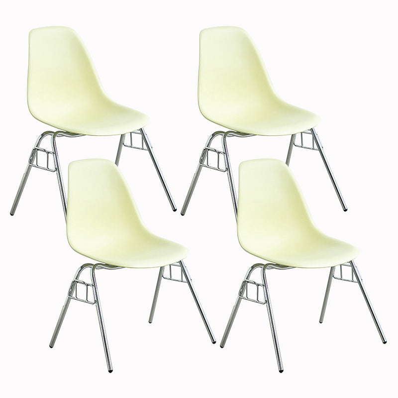 Metal Industrial Kitchen Dining Room Chair Solid Back Side Chair Yellow Set of 4 Clearhalo ' kitchen&dining_furn' 'Dining Chairs' 'Dining Tables & Seating' 'dining_chair' 'Furniture' 'furniture_dining_chair' 'Kitchen & Dining Furniture' 'kitchen' 4557152