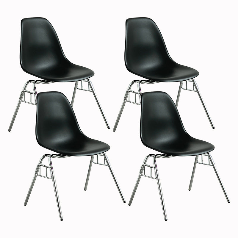 Metal Industrial Kitchen Dining Room Chair Solid Back Side Chair Black Set of 4 Clearhalo ' kitchen&dining_furn' 'Dining Chairs' 'Dining Tables & Seating' 'dining_chair' 'Furniture' 'furniture_dining_chair' 'Kitchen & Dining Furniture' 'kitchen' 4557158