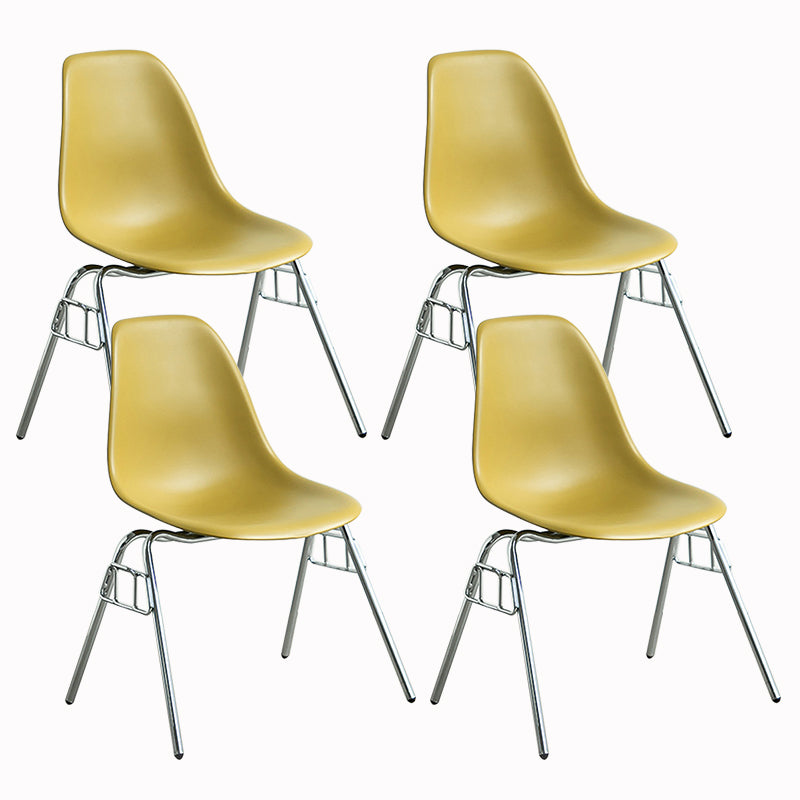 Metal Industrial Kitchen Dining Room Chair Solid Back Side Chair Ginger Set of 4 Clearhalo ' kitchen&dining_furn' 'Dining Chairs' 'Dining Tables & Seating' 'dining_chair' 'Furniture' 'furniture_dining_chair' 'Kitchen & Dining Furniture' 'kitchen' 4557161