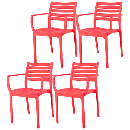 Contemporary Dining Chairs Dining Arm Side Chair with Plastic Legs Red 4 Piece Set Clearhalo ' kitchen&dining_furn' 'Dining Chairs' 'Dining Tables & Seating' 'dining_chair' 'furn' 'furn_dining_chair' 'Furniture' 'furniture_dining_chair' 'Kitchen & Dining Furniture' 'kitchen' 4557167