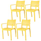 Contemporary Dining Chairs Dining Arm Side Chair with Plastic Legs Yellow 4 Piece Set Clearhalo ' kitchen&dining_furn' 'Dining Chairs' 'Dining Tables & Seating' 'dining_chair' 'furn' 'furn_dining_chair' 'Furniture' 'furniture_dining_chair' 'Kitchen & Dining Furniture' 'kitchen' 4557168