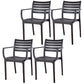 Contemporary Dining Chairs Dining Arm Side Chair with Plastic Legs Black 4 Piece Set Clearhalo ' kitchen&dining_furn' 'Dining Chairs' 'Dining Tables & Seating' 'dining_chair' 'furn' 'furn_dining_chair' 'Furniture' 'furniture_dining_chair' 'Kitchen & Dining Furniture' 'kitchen' 4557170