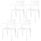 Contemporary Dining Chairs Dining Arm Side Chair with Plastic Legs White 4 Piece Set Clearhalo ' kitchen&dining_furn' 'Dining Chairs' 'Dining Tables & Seating' 'dining_chair' 'furn' 'furn_dining_chair' 'Furniture' 'furniture_dining_chair' 'Kitchen & Dining Furniture' 'kitchen' 4557173