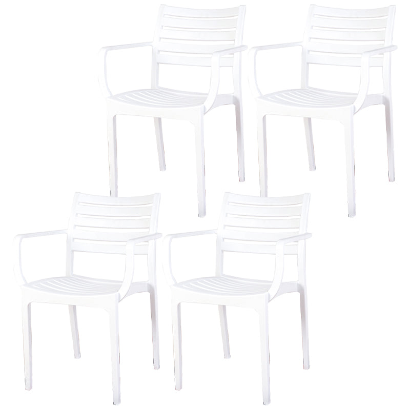 Contemporary Dining Chairs Dining Arm Side Chair with Plastic Legs White 4 Piece Set Clearhalo ' kitchen&dining_furn' 'Dining Chairs' 'Dining Tables & Seating' 'dining_chair' 'furn' 'furn_dining_chair' 'Furniture' 'furniture_dining_chair' 'Kitchen & Dining Furniture' 'kitchen' 4557173