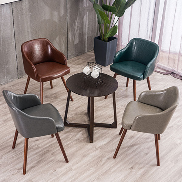 Contemporary Beech Solid Back Arm Chair Matte Finish Upholstered Dining Chair Clearhalo ' kitchen&dining_furn' 'Dining Chairs' 'Dining Tables & Seating' 'dining_chair' 'Furniture' 'furniture_dining_chair' 'Kitchen & Dining Furniture' 'kitchen' 4557185