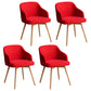 Contemporary Beech Solid Back Arm Chair Matte Finish Upholstered Dining Chair Red Natural Wood Set of 4 Clearhalo ' kitchen&dining_furn' 'Dining Chairs' 'Dining Tables & Seating' 'dining_chair' 'Furniture' 'furniture_dining_chair' 'Kitchen & Dining Furniture' 'kitchen' 4557190