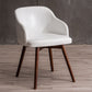 Contemporary Beech Solid Back Arm Chair Matte Finish Upholstered Dining Chair White Walnut 1 Piece Clearhalo ' kitchen&dining_furn' 'Dining Chairs' 'Dining Tables & Seating' 'dining_chair' 'Furniture' 'furniture_dining_chair' 'Kitchen & Dining Furniture' 'kitchen' 4557192