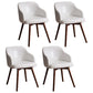 Contemporary Beech Solid Back Arm Chair Matte Finish Upholstered Dining Chair White Walnut Set of 4 Clearhalo ' kitchen&dining_furn' 'Dining Chairs' 'Dining Tables & Seating' 'dining_chair' 'Furniture' 'furniture_dining_chair' 'Kitchen & Dining Furniture' 'kitchen' 4557195