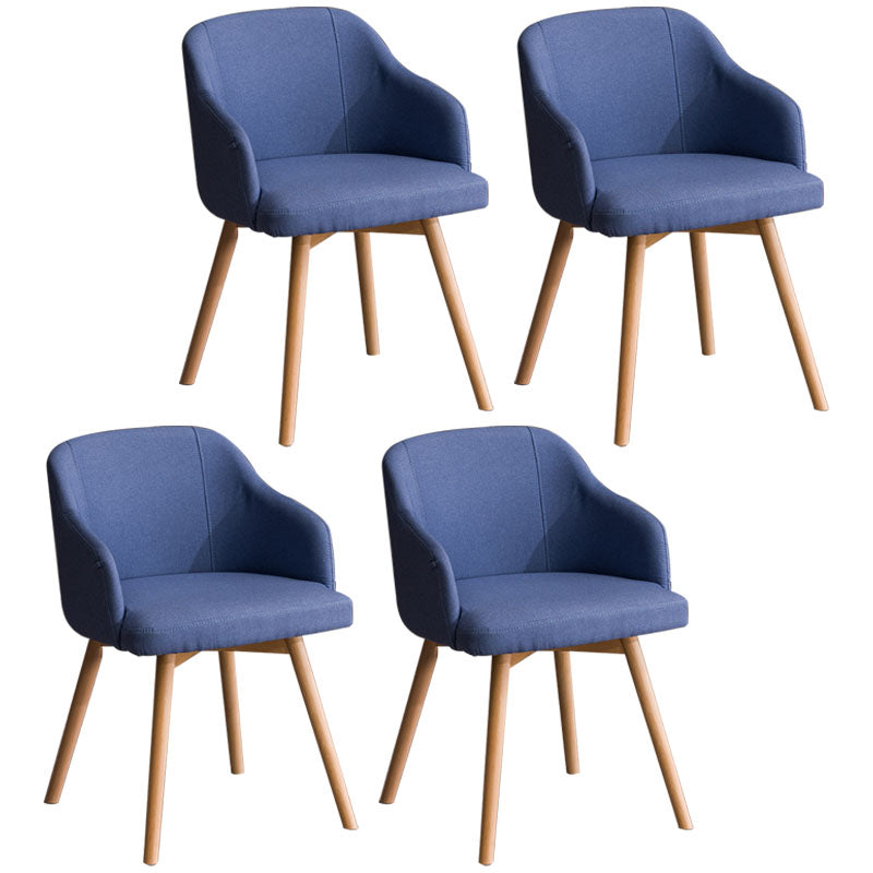 Contemporary Beech Solid Back Arm Chair Matte Finish Upholstered Dining Chair Dark Blue Natural Wood Set of 4 Clearhalo ' kitchen&dining_furn' 'Dining Chairs' 'Dining Tables & Seating' 'dining_chair' 'Furniture' 'furniture_dining_chair' 'Kitchen & Dining Furniture' 'kitchen' 4557201