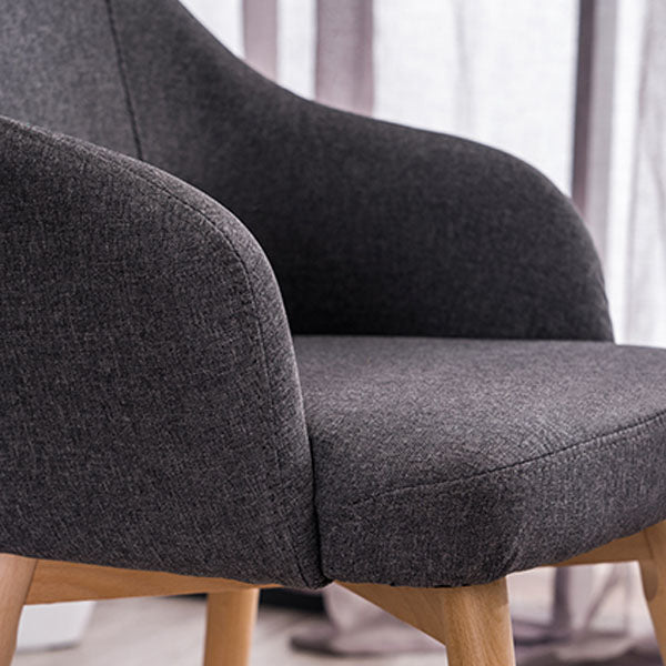 Contemporary Beech Solid Back Arm Chair Matte Finish Upholstered Dining Chair Clearhalo ' kitchen&dining_furn' 'Dining Chairs' 'Dining Tables & Seating' 'dining_chair' 'Furniture' 'furniture_dining_chair' 'Kitchen & Dining Furniture' 'kitchen' 4557202