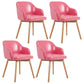 Contemporary Beech Solid Back Arm Chair Matte Finish Upholstered Dining Chair Pink Natural Wood Set of 4 Clearhalo ' kitchen&dining_furn' 'Dining Chairs' 'Dining Tables & Seating' 'dining_chair' 'Furniture' 'furniture_dining_chair' 'Kitchen & Dining Furniture' 'kitchen' 4557213