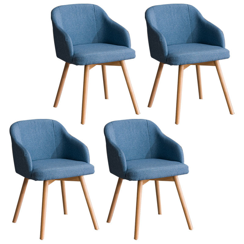 Contemporary Beech Solid Back Arm Chair Matte Finish Upholstered Dining Chair Light Blue Natural Wood Set of 4 Clearhalo ' kitchen&dining_furn' 'Dining Chairs' 'Dining Tables & Seating' 'dining_chair' 'Furniture' 'furniture_dining_chair' 'Kitchen & Dining Furniture' 'kitchen' 4557216