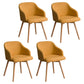 Contemporary Beech Solid Back Arm Chair Matte Finish Upholstered Dining Chair Yellow Natural Wood Set of 4 Clearhalo ' kitchen&dining_furn' 'Dining Chairs' 'Dining Tables & Seating' 'dining_chair' 'Furniture' 'furniture_dining_chair' 'Kitchen & Dining Furniture' 'kitchen' 4557231
